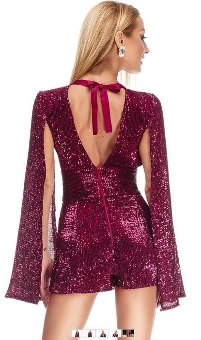 Salopetă vișinie cu paiete damă MĂRIMEA 36 BBY