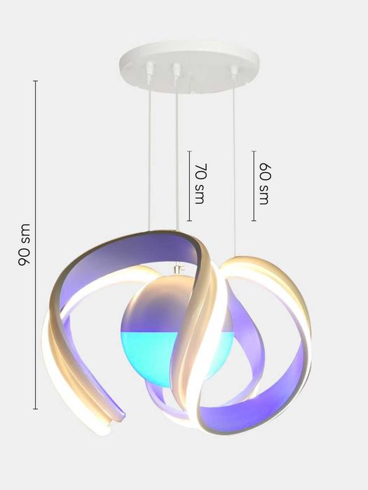 Lyustra zamonaviy dizayn, 3xil yoritish rejimi, zal ofis uchun qandil.