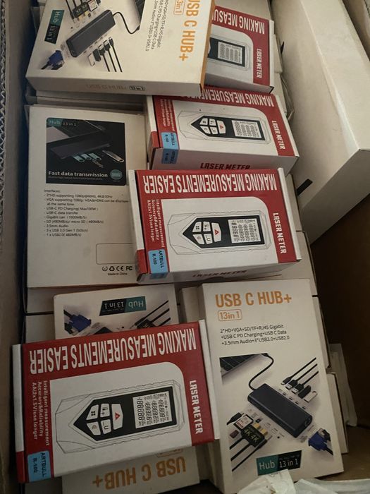 Se vinde usb C Hub+ 13in1 , laster meter desktop stand ,Ruter si imprimanta A4 portablia
