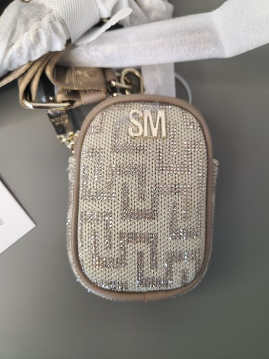 Оригинална дамска чанта Steve Madden - Бежова с монограм