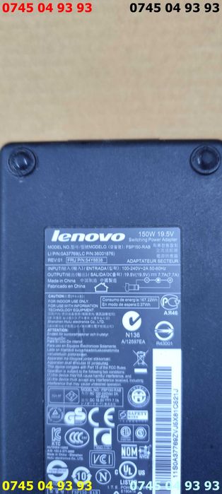 alimentator incarcator LENOVO 19.5v 7.7A model FSP150 RAB mufa 6.5mm