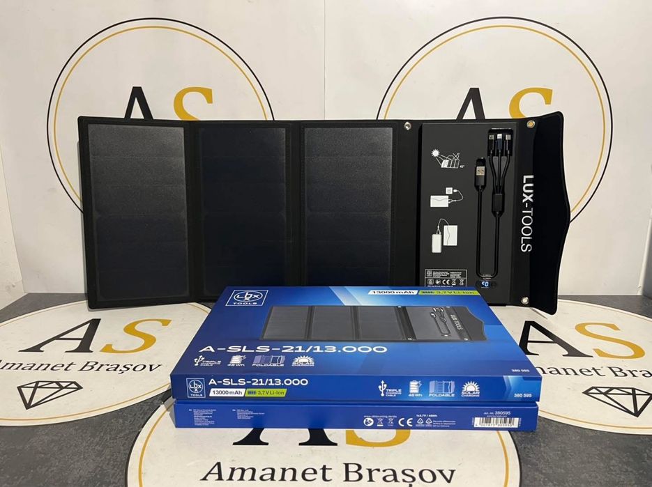 Powerbank cu Panou Solar LuxTools 13.000Mah 3.7V