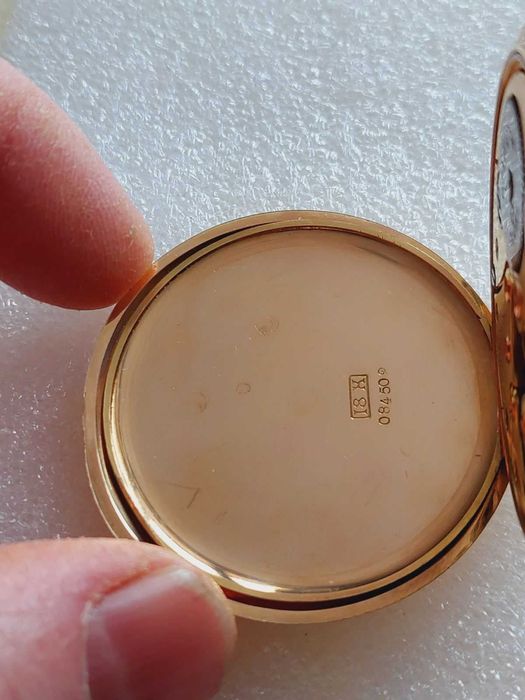 Златен 18к джобен часовник Зенит(Zenith) отлично съст-е 42 гр. в 18к