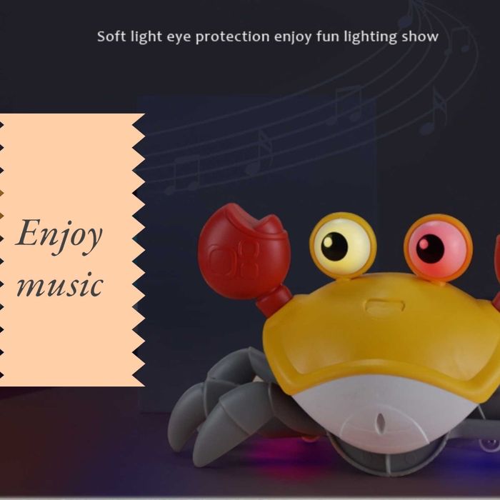 Crab electric, iluminat, muzical, pe inductie, incarcare USB, 3+ani