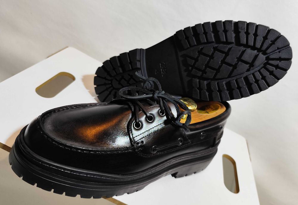 Pantofi derby 42 42.5 lace up ZARA NOI piele naturala negru