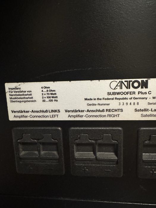 Subwoofer activ Canton AS5 si Canton Plus C.