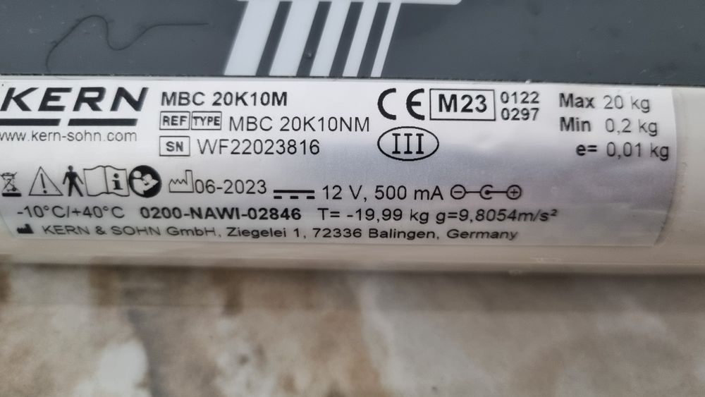 Cântar profesional bebeluși KERN MBC 20K10M – 20 kg, precizie 10 g