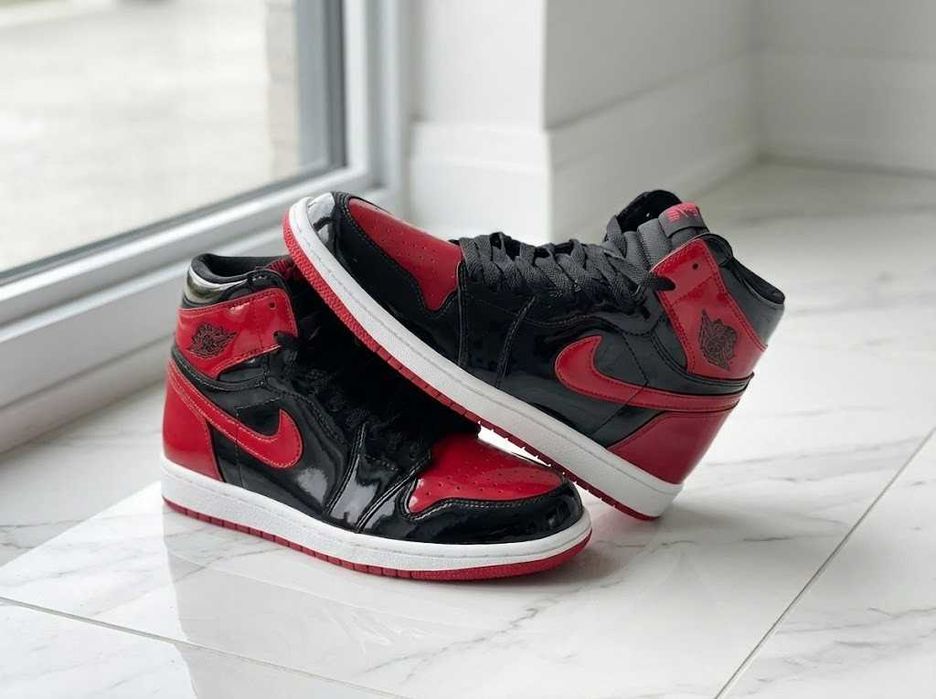 Adidasi Jordan 1 High Patent Bred - OG - Premium - Unisex