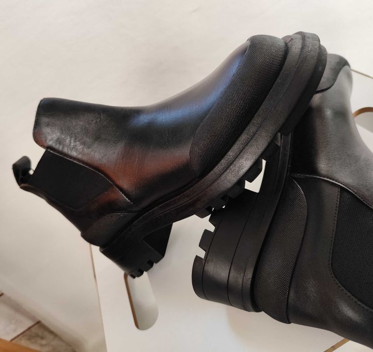 Ghete chelsea 41 41.5 plain toe ZARA NOI piele naturala