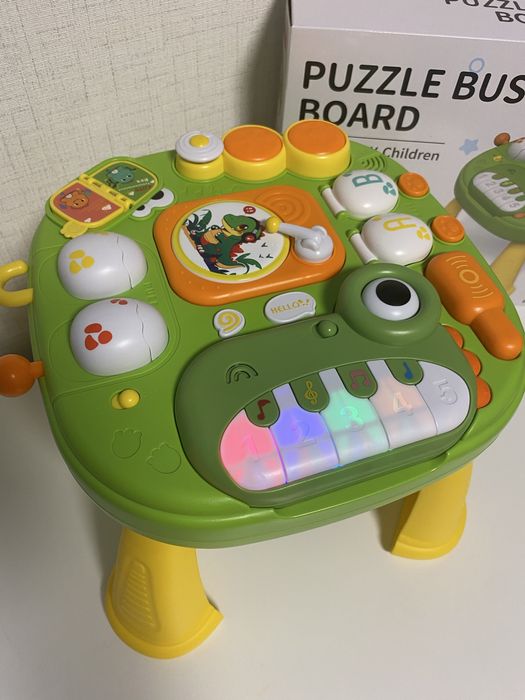 Интерактивна музикална маса „Динозавър с пиано“, масичка, плоча, яйца