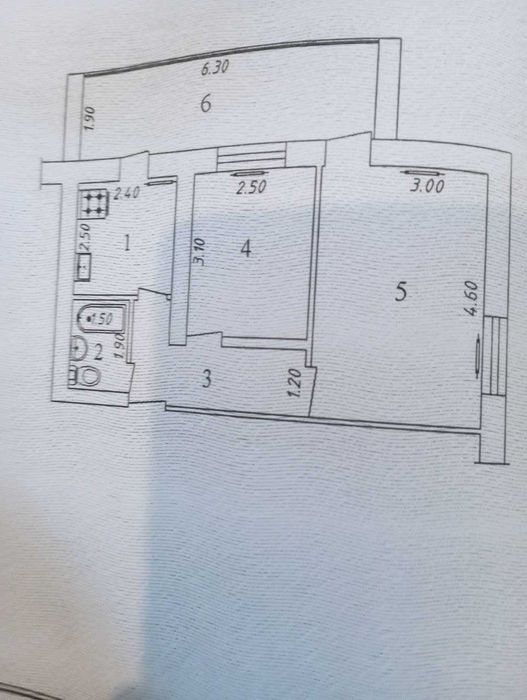 м.Буюк Ипак Йули Лафарга 2(3)-комн 2/4 47,3 м² кирпич 2х6 меб/тех