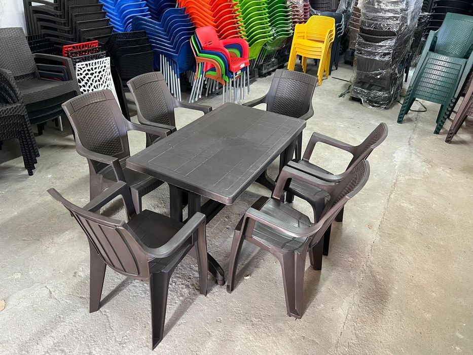 НАЙ НИСКИ ЦЕНИ-РАЗПРОДАЖБА-Маса 70/120см с 6 стола