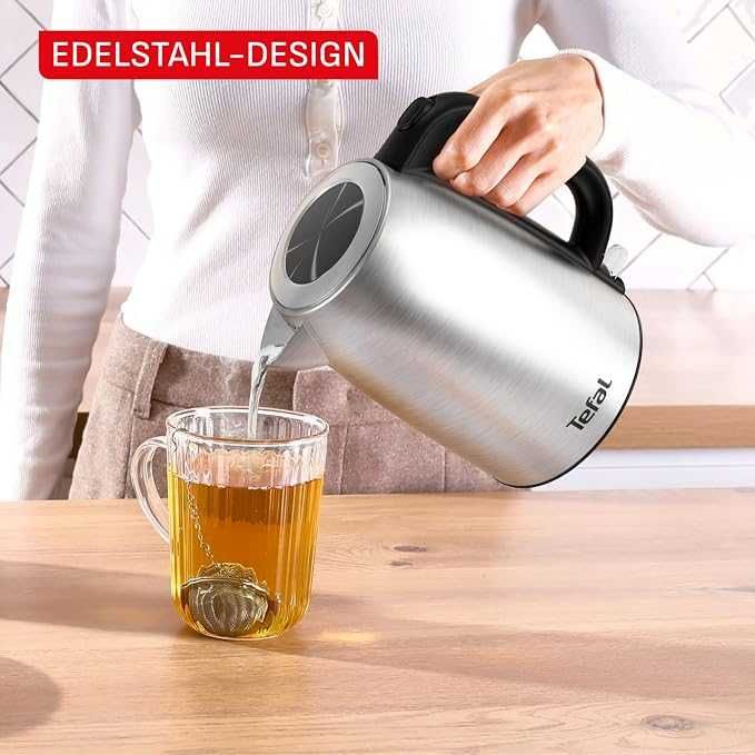 Tefal KI1R0DE0 Електрическа кана от неръждаема стомана 1.7 л, 2200 W, бързо кипване, автоматично изключване