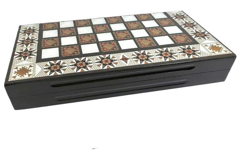 Joc 2 în 1 – Table și Șah din Lemn 49 x 25 x 7,5 cm Piese Table