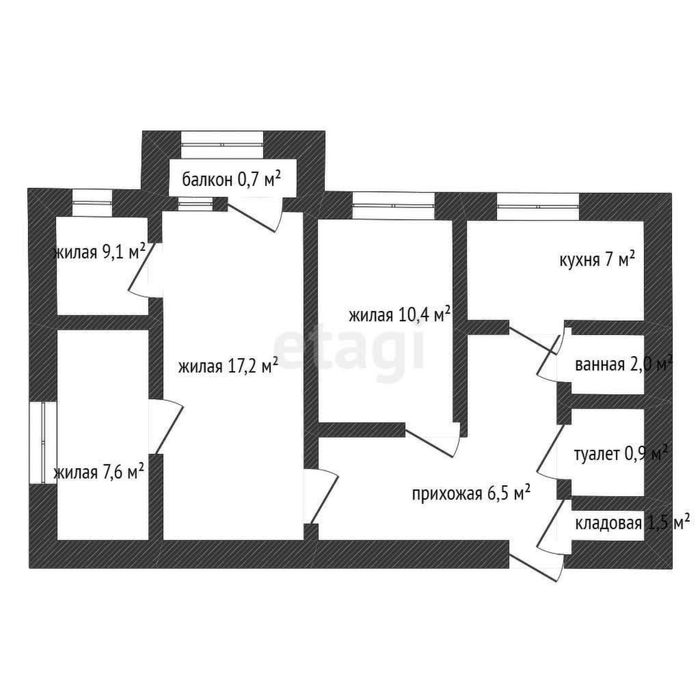 Продам 4ком.квартиру на Тургеньева