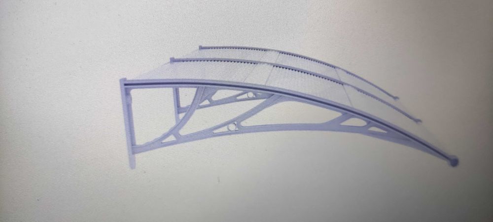 Навес за врата сив 200x100 см PC