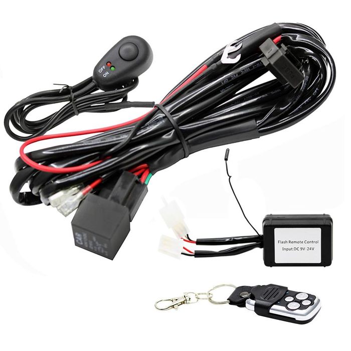 Комплект Кабели за LED BAR(3m) с 12-24V Реле и дистанционно