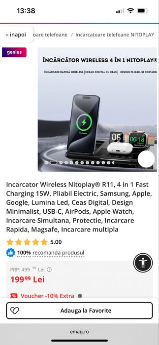 Incarcator wireless 4in1 nou (in cutie sigilat)