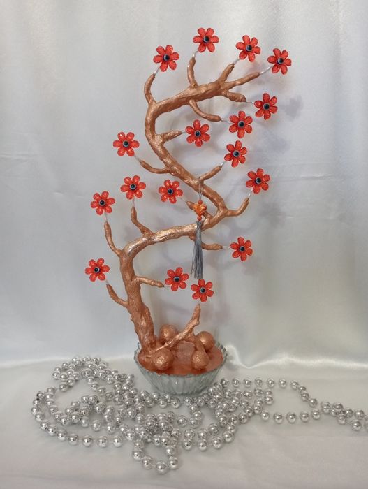 Цветы и деревья из бисера.