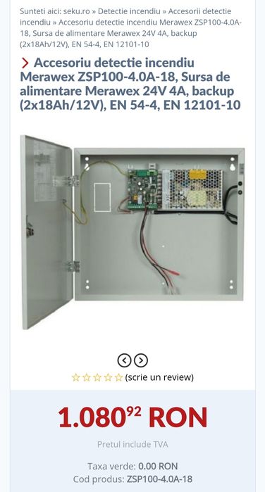 Sursa de alimentare Merawex 24V 4A, backup (posibilitate 2x18Ah/12V)