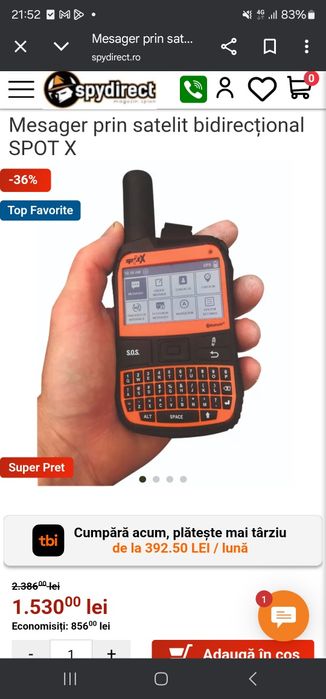 Mesager prin satelit bidirecțional SPOT X