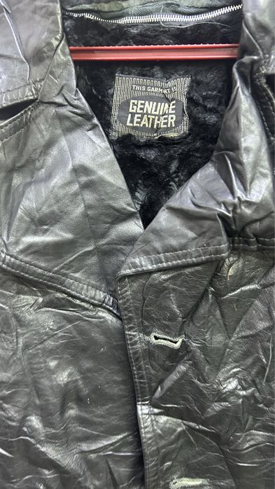 Кожанный натур плащ мужской