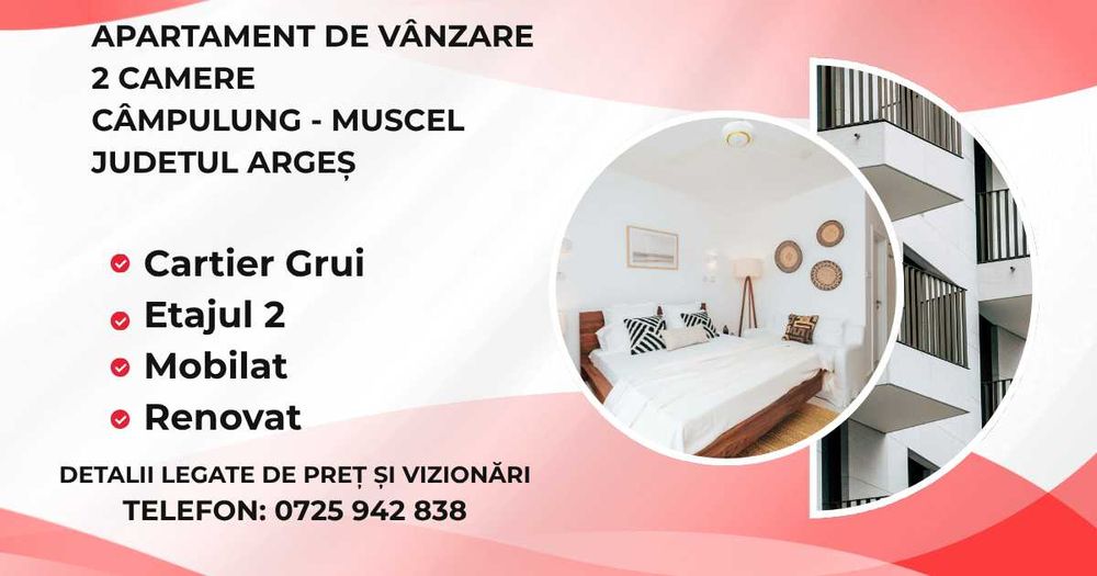 Anunt vanzare de apartament cu doua camere