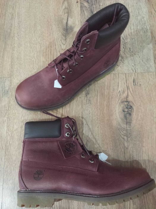 Bocanci dama TIMBERLAND 6 inch premium originali noi piele waterproof grena perlat 41 si 42