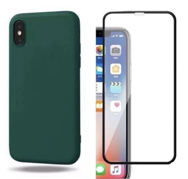 Husa Alcantara Case + Folie Sticla Hard Glass 9D Iphone X XS XR XS MAX
