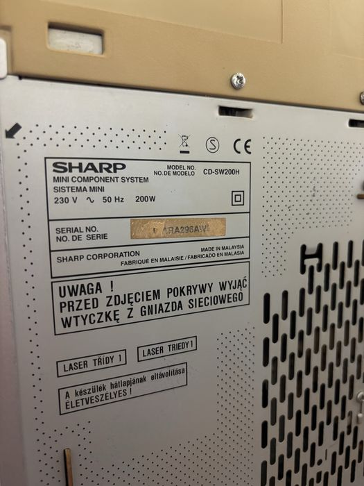 Уредба:SHARP CD-SW200