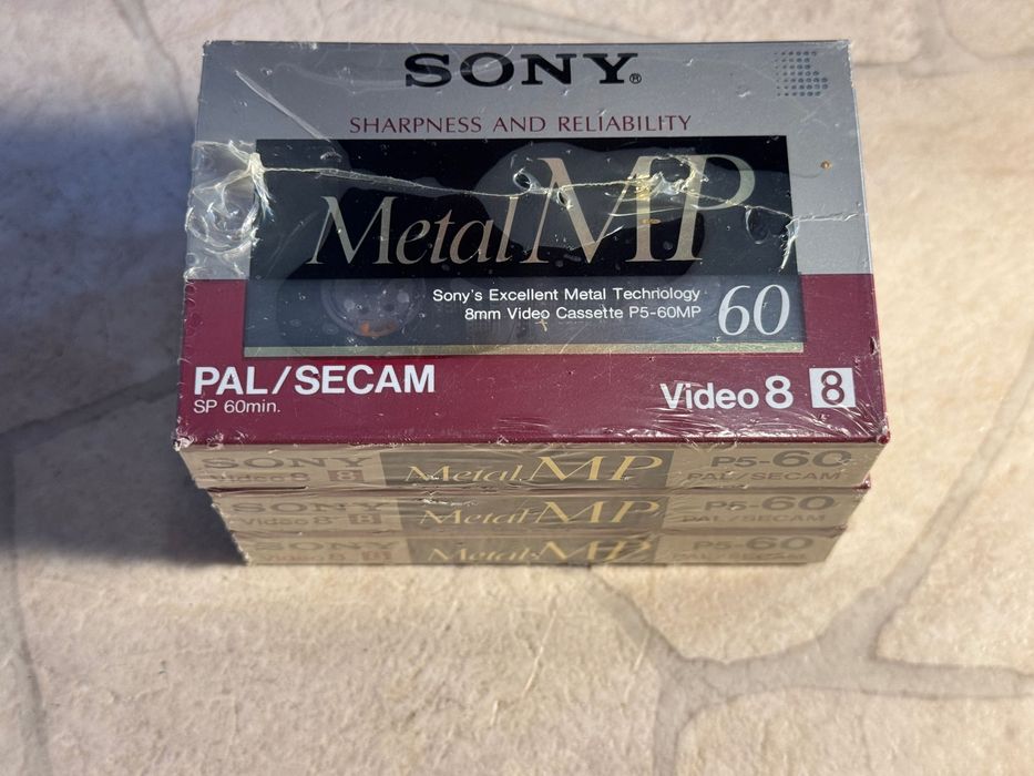 Set 3 casete video 8mm Sony metal MP60