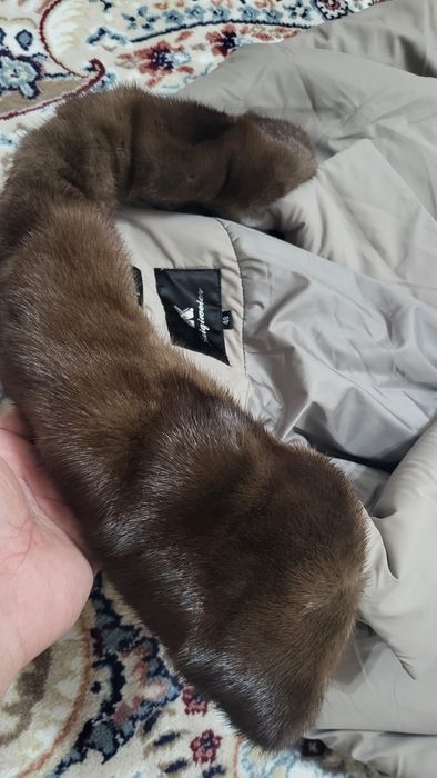 Зимний пуховик воротник норка и Мутон Шуба