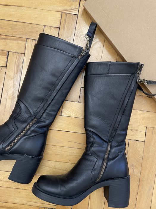 Високи Дамски ботуши естествена кожа Daris на ток 37 номер