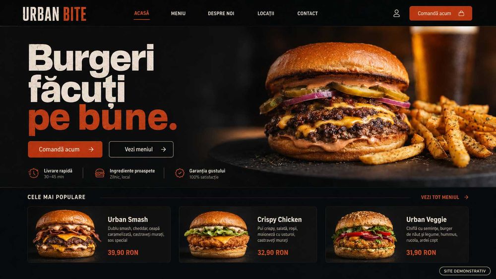 Creare site web profesional | Site de prezentare de la 350 lei