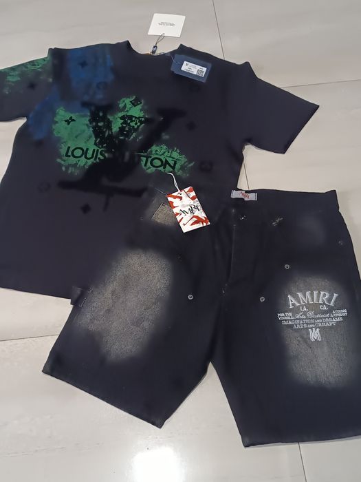 Compleu bărbați tricou LV și blugi pentru bărbați