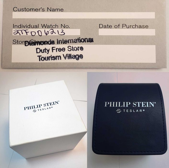 Ceas - Philip Stein Teslar -cu oră duală, fabricat în 2005, NEFOLOSIT!