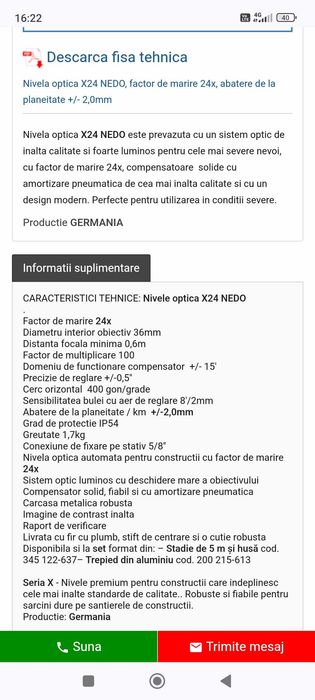 Nivela laser nedo