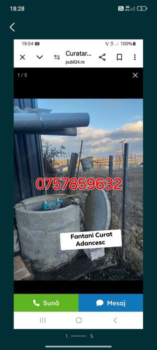 Fantanar puțuri fântâni curățim adâncim dezinfectam