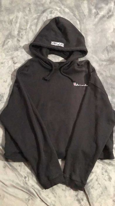 Vetements SS17 Champion Reversible Metal Logo Hoodie