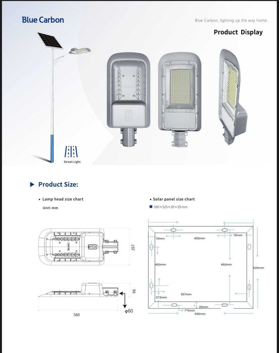 BLUE CARBON quyosh panelli LED projektorlari.