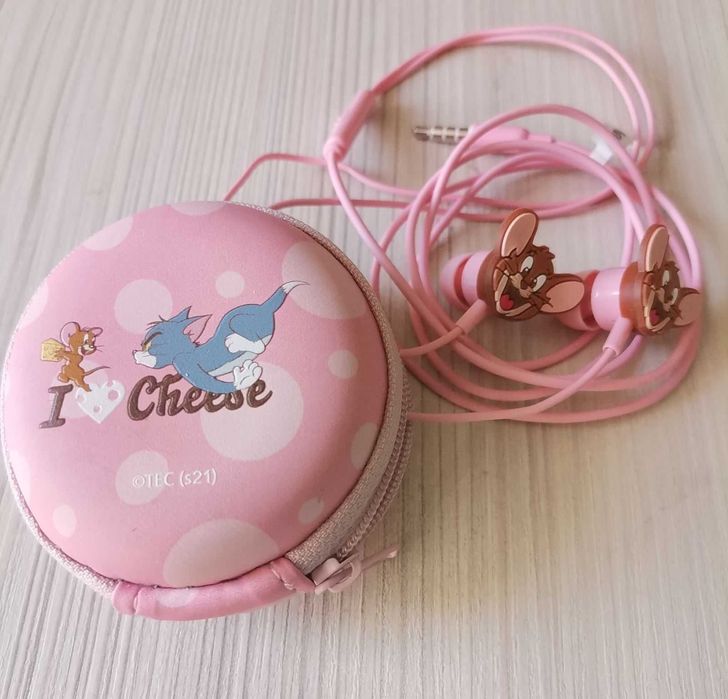 Слушалки MINISO Animal Faces Collection с калъфче