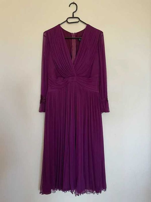 Rochie mov din matase naturala Ginette, marimea 44 (L), NOUA cu eticheta