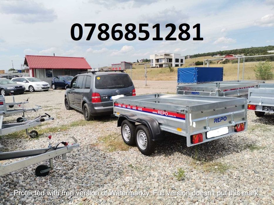 Remorca Auto 750 Kg  Dublu Ax Basculabila Apicola Moto Atv Repo Tandem