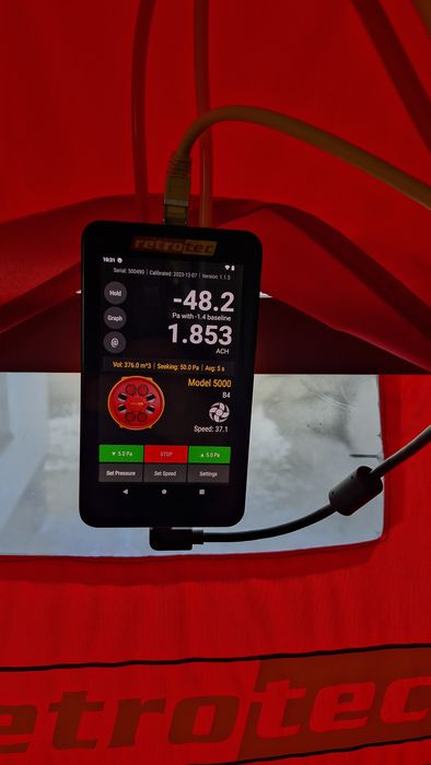 Termografie si testare etansare la aer cu usa suflanta (blower door)