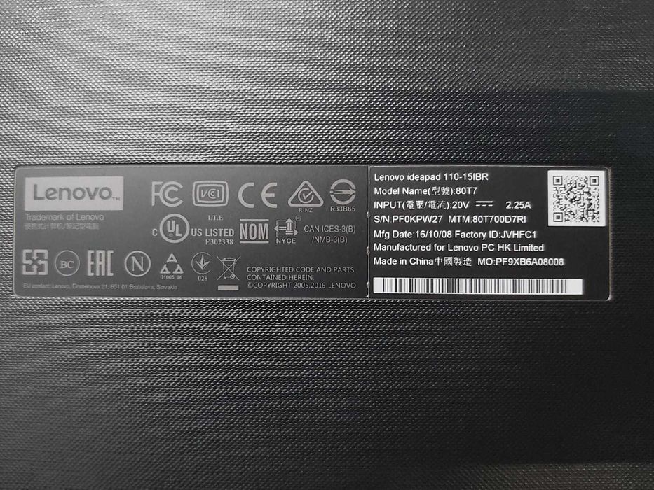 Laptop Lenovo Ideapad 110-15IBR