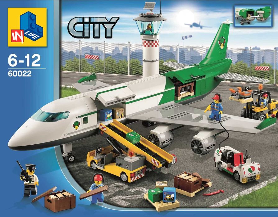 NOU TIP lego CITY Avion cargo Terminal de marfa 60022