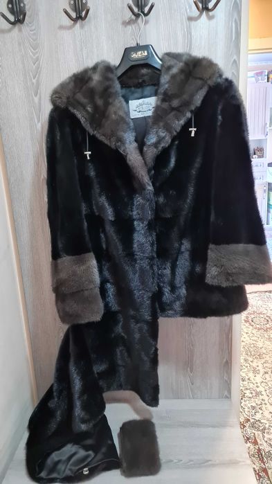 Норковая шуба с соболем