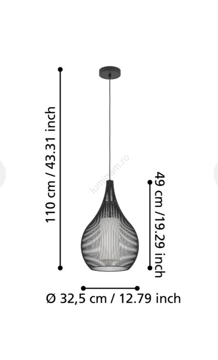 Lampa Suspendata Eglo Razoni 1 Noua /