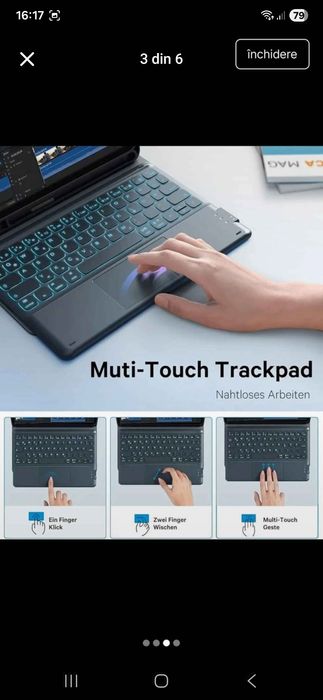 Tastatura iPad Air 11 inch 2024,2025,Ipad pro 12.9 inch 6/5/4/3 gen