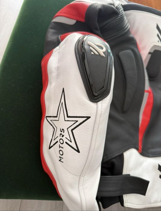 Geacă moto piele bovină RRS Motors L / protecții Level 2 / racing / touring